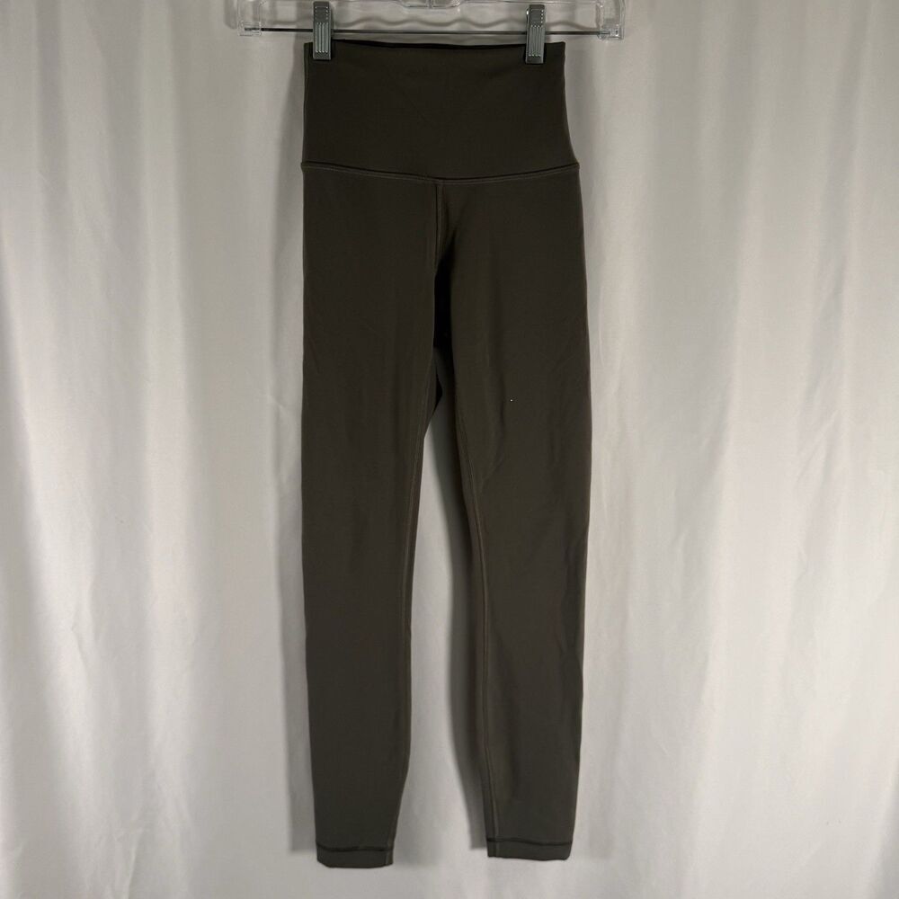 Lululemon Athletica Leggings Women's 2 Green Pull On High Rise Skinny Leg
